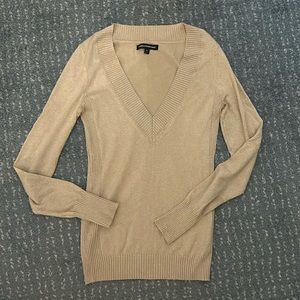 Express Gold sparkle V-Neck sweater with coordinating cami